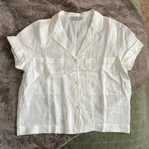 Everlane Linen Shirt White Medium EUC